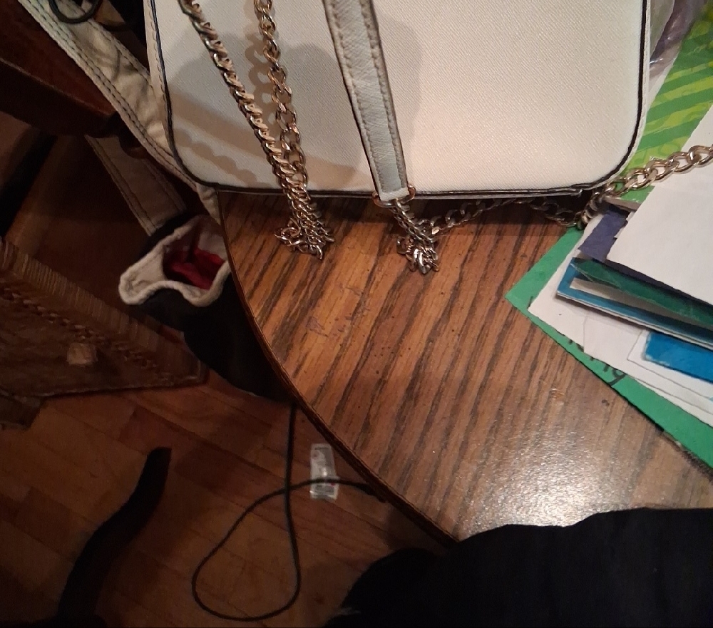 Michael Kors Sloan Cream Crossbody Bag with Gold Studs - Picture 15 of 16